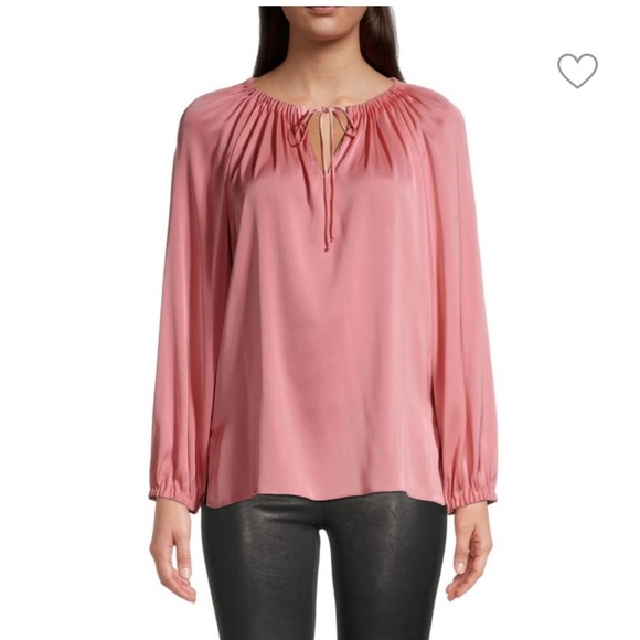 Kobi Halperin Payge V Neck Petal Pink Silk Blouse | Small - Picture 1 of 5